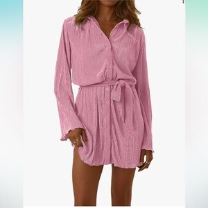 Long sleeve pink pink dress